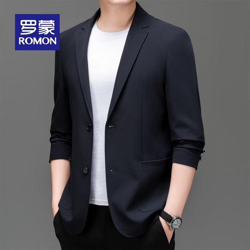 Мужской повседневный деловой пиджак ROMON 4XL тёмно-синий