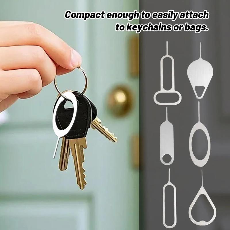 16Pcs/Set Broche d'éjection de carte SIM Aiguille Universelle pour téléphone portable Extracteur en Acier Porte-clés pour iPhone Samsung