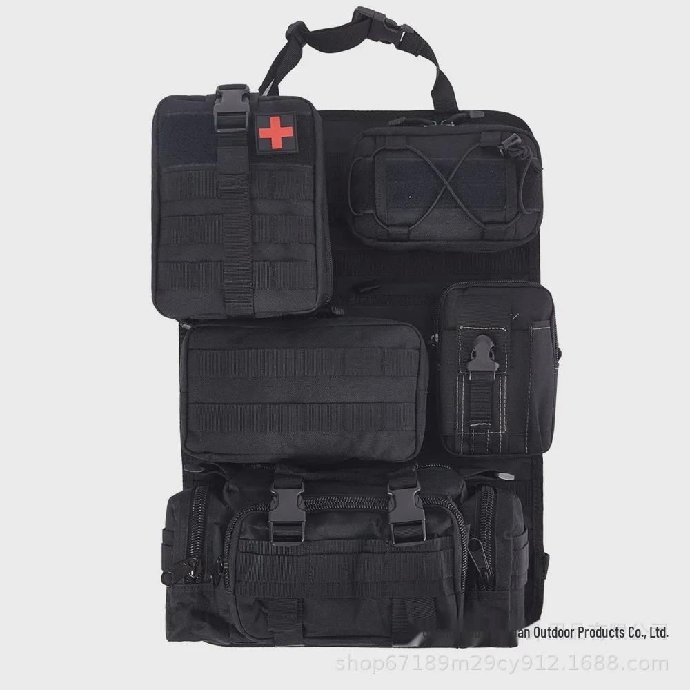 Tactical Seat Back Organizer with 5 Soft Pockets - Vehicle Storage Hanger Bag