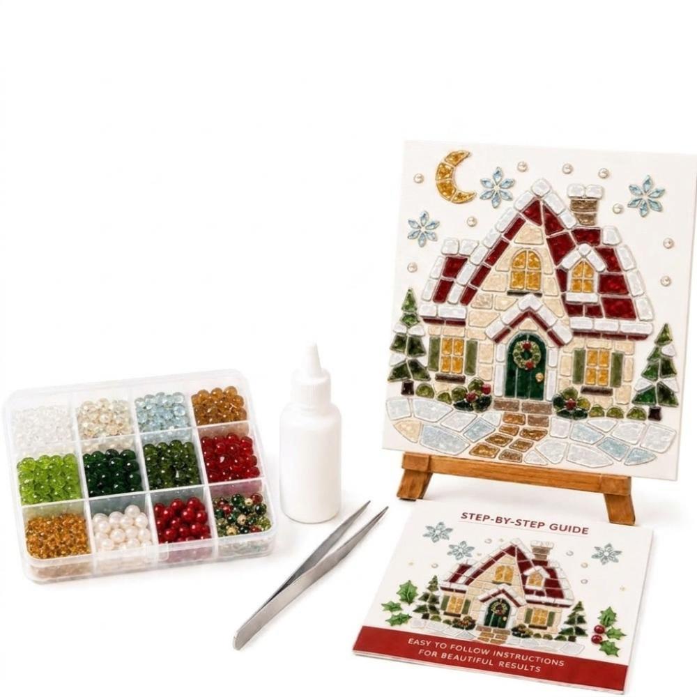 Colorful Glass Christmas Sea Glass Painting Art Set DIY Sea Glass Mosaic Set Christmas Decor