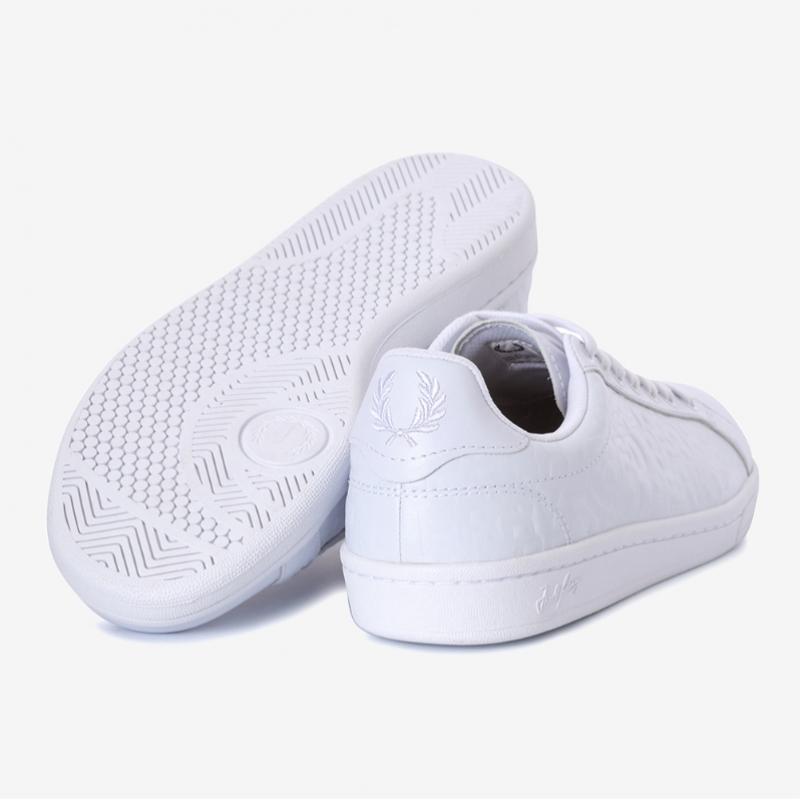 Fred Perry Unisex Embossed Point Leather Shoes B721 Debossed Branded Lth