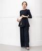 Yours BCXN1592 Puff Sleeve Peplum Knit Dark Size M Women's Top, Navy,