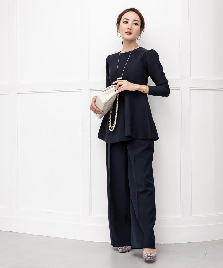 Yours BCXN1592 Puff Sleeve Peplum Knit Dark Size M Women's Top, Navy,