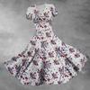 Women's Fashion Casual Independence Day Printed Short Sleeve Dress Elegant Maxi Dress