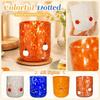 Embossed Colored Dot Pattern Glass Cup for Home Kitchen Decorative Drinkware