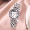 Women's Rhinestone Dial Quartz Watch & Starry Bracelet Gift Set: Simple & Stylish