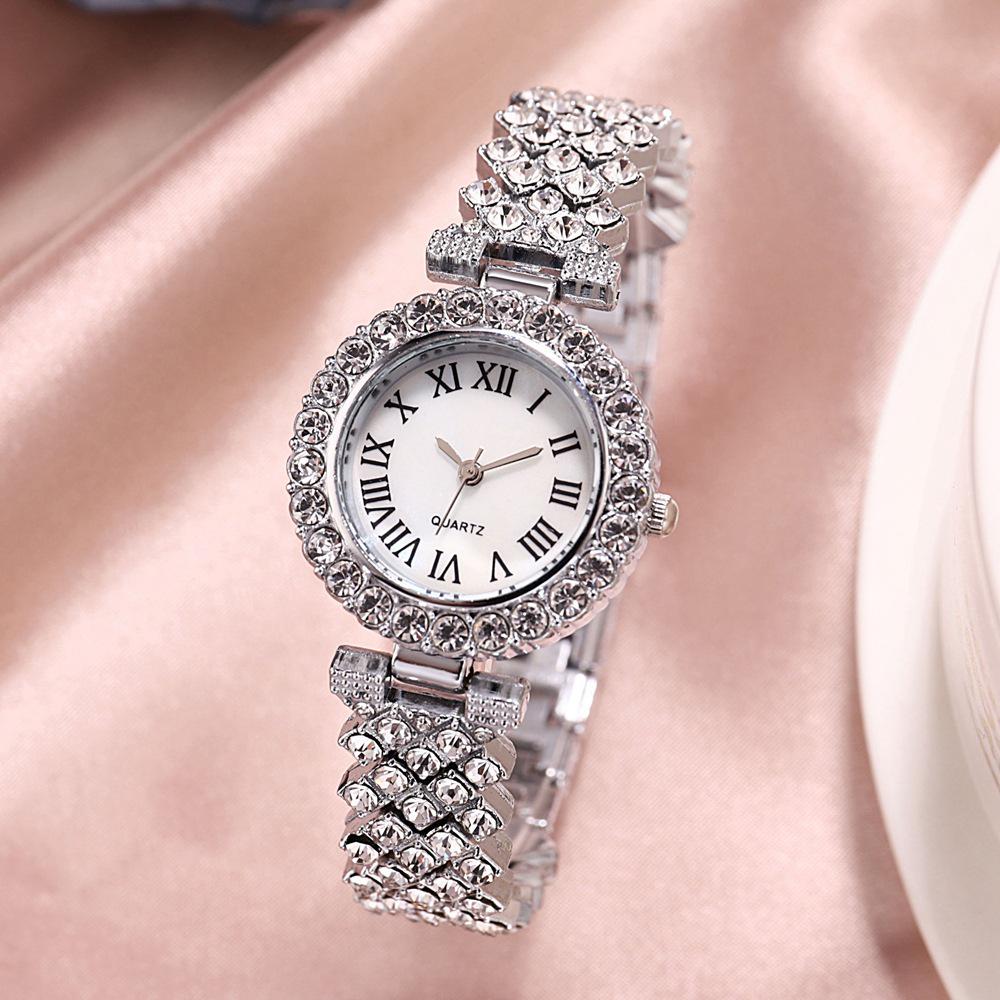 Women's Rhinestone Dial Quartz Watch & Starry Bracelet Gift Set: Simple & Stylish