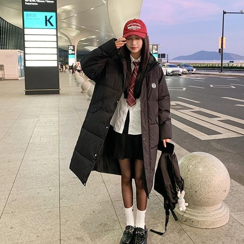 

Женщины зимой, Новый корейский стиль, Студенческая китайская драма, Хлопковая куртка средней длины до колена 2XL