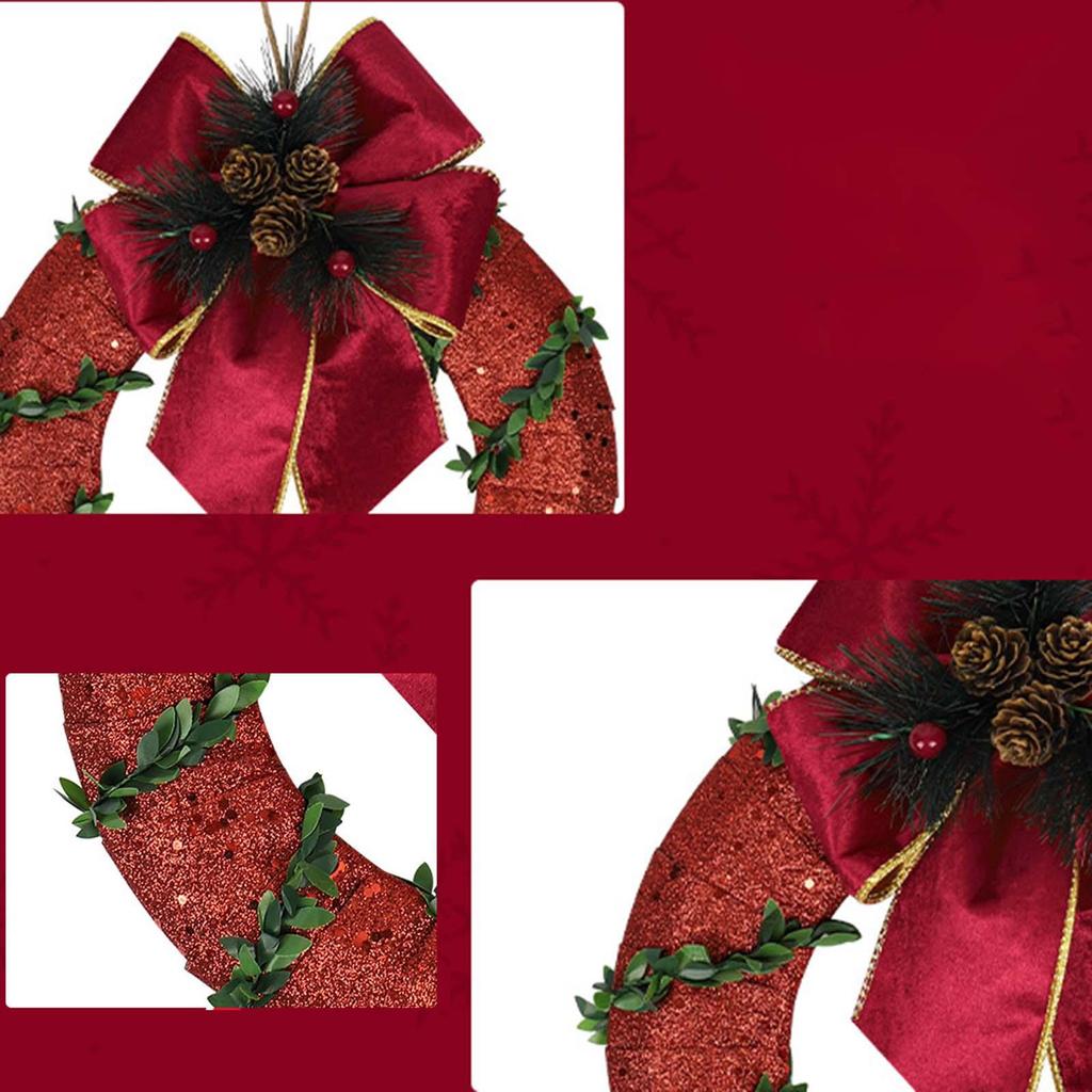 25cm Hanging Christmas Garland Xmas Wreath for Mantel Festival Ornaments
