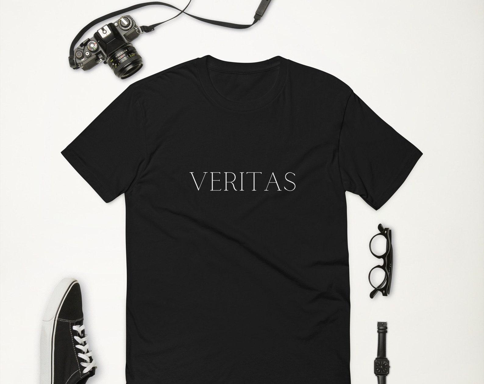 Veritas T-Shirt: Latin Motto, Minimalist Harvard Tee 4XL