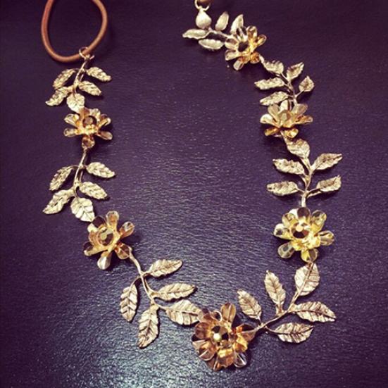 Women Elegant Baroque Leaf Flower Elastic Headband Hair Band Party Beach Gift