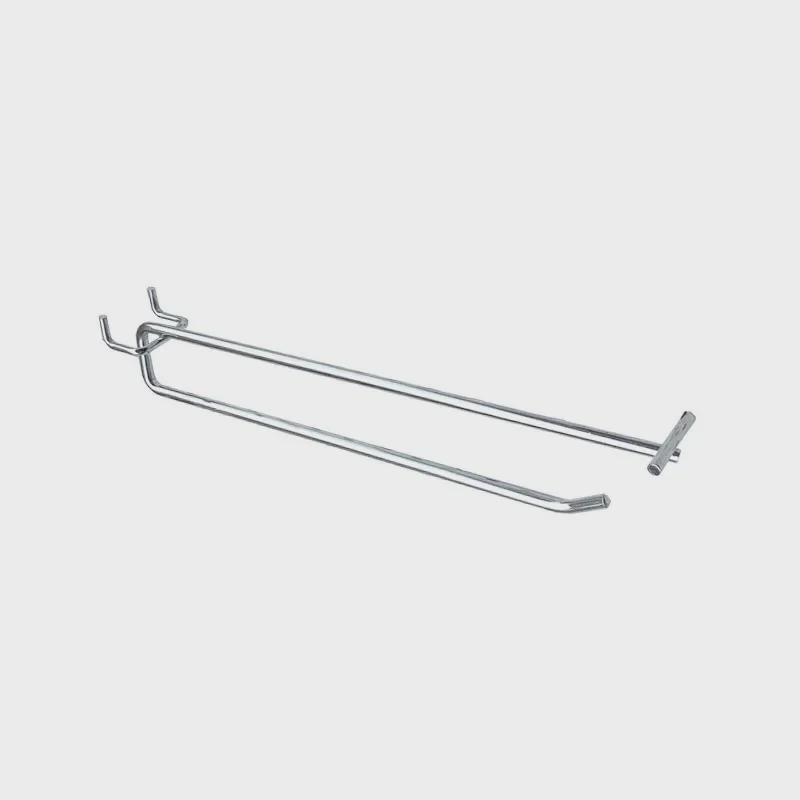 Double Line Hook for Supermarket Shelf with Round Hole Board and Price Tag Holder