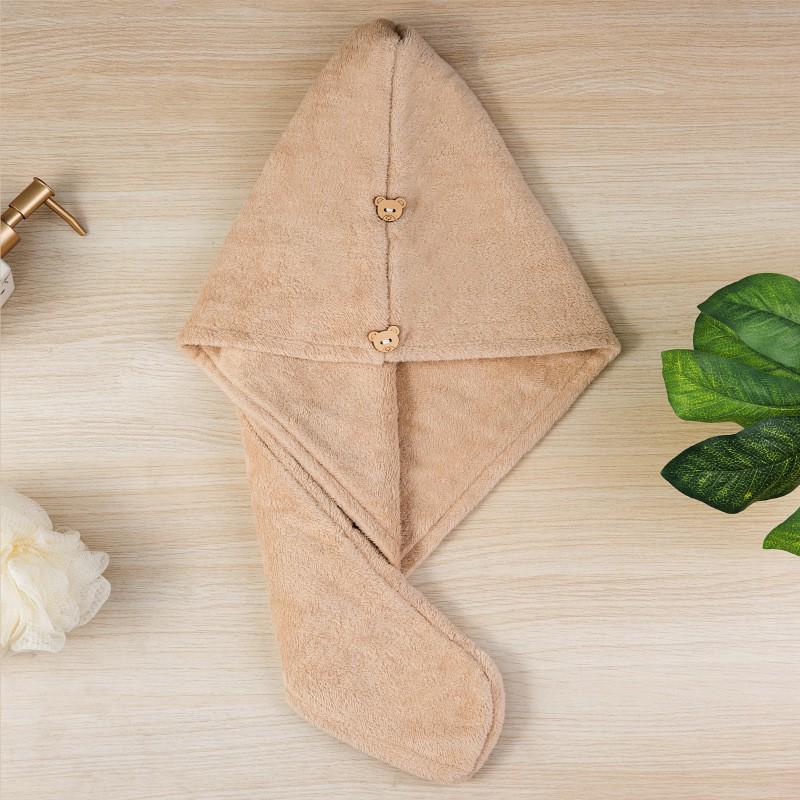 Women s Double Layer Quick-Dry Hair Wrap - Thickened, Wide Brim Coral Fleece Towel Cap 25*60 cm