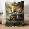 Shrek Theme Printed Blanket - Perfect for Couch, Bed, Travel & Outdoor Use | Machine Washable, Cozy & Durable.