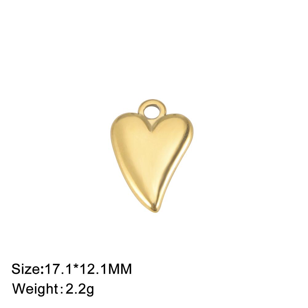 Fashion Love Heart Charms Stainless Steel Gold DIY Pendant for Earring Necklace Bracelet Jewelry Making