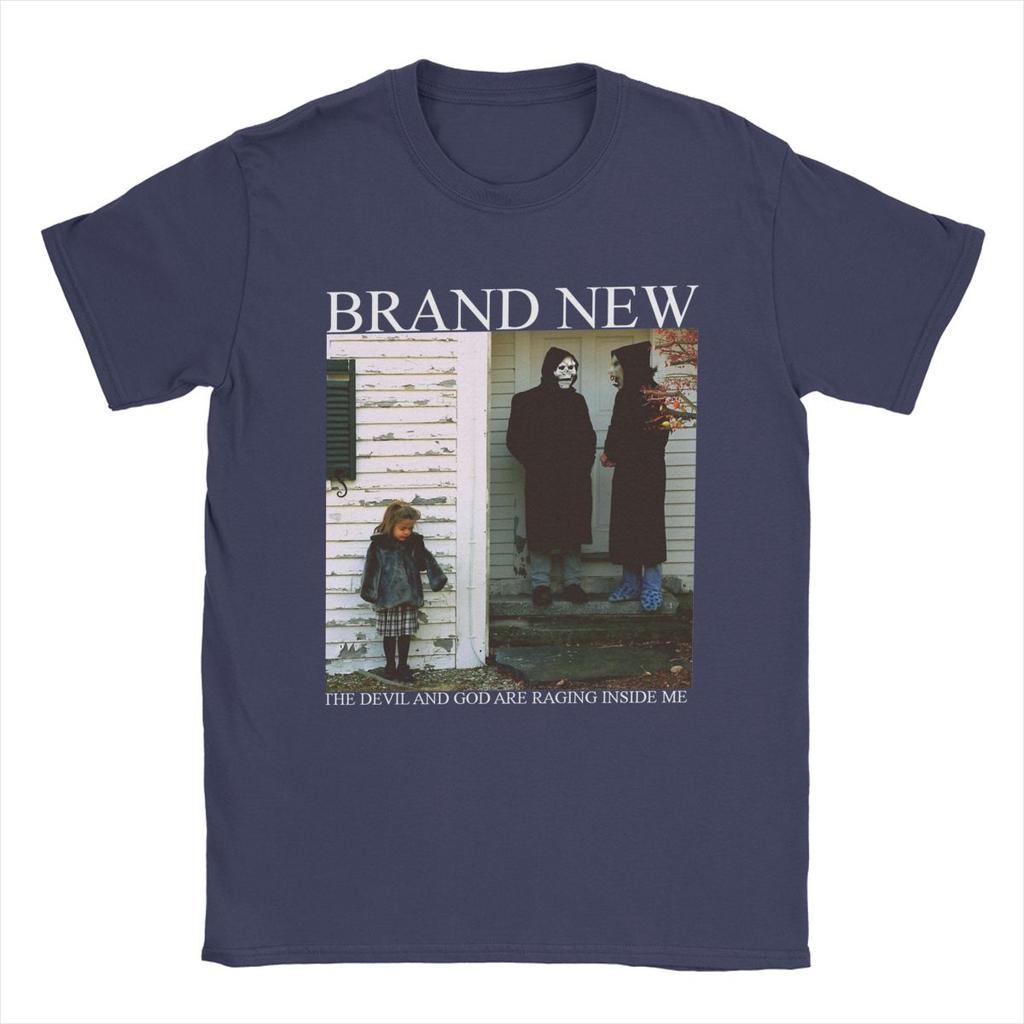 Novelty Brand New The Devil And God Are Raging Inside Me T-Shirts for Men Crew Neck Cotton T Shirt Band Tee Shirt Summer Clothes