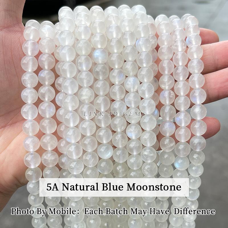Natural Blue Flash Moonstone Beads High Quality Round Loose Spacer Gemstone For Jewelry Making Diy Bracelet Necklace Accessories