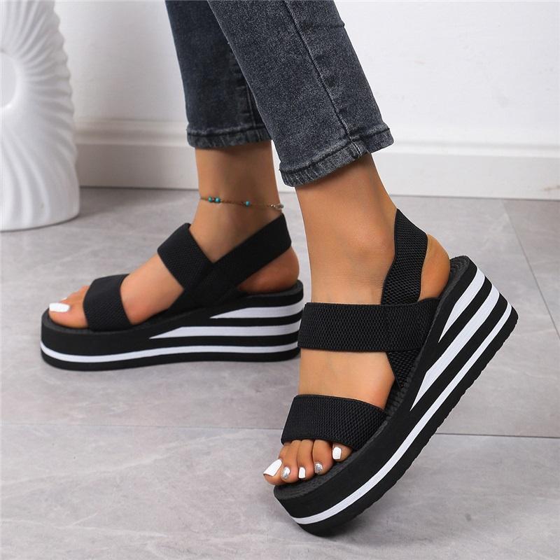 Summer Women's Sandals And Slippers, New Style Outer Wear, Small Increased Wedge-heeled Thick-soled Slippers
