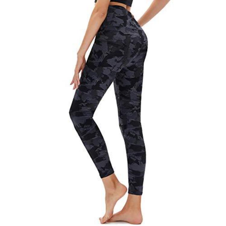 High-waisted Peach-bottom Yoga Trousers Outdoor Tummy-slimming Stretchy Form-fitting Quick-drying Sports Leggings for Women with A Printed Design