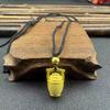 Vietnamesischer Sandgold Buddha Anhänger: Vergoldetes Maitreya Flammen Design