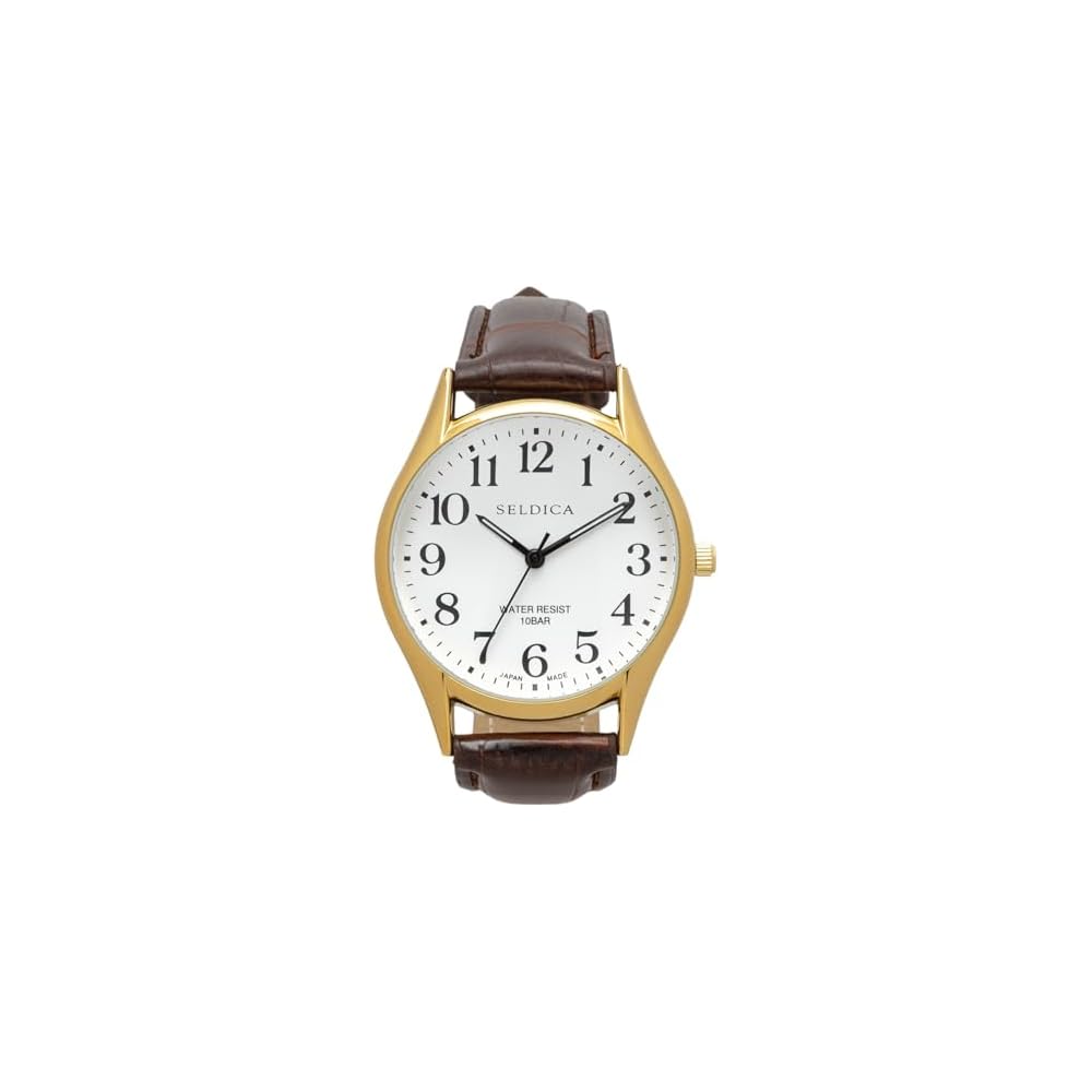 Crepha Analog Quartz Watch Men s 10 ATM Waterproof Simple White Gold 18mm Band