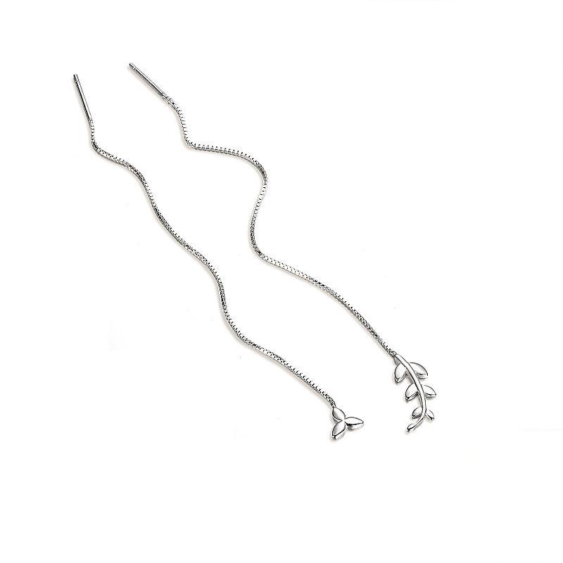 Creative Design Sense Asymmetrical Olive Leaf Earrings Female Mori Small Fresh Literary Leaf Earrings Ear Jewelry