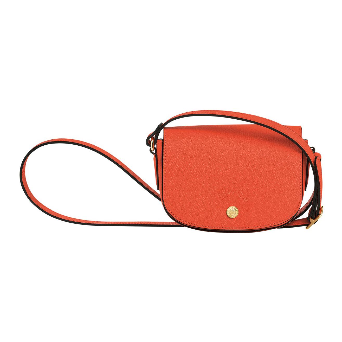 

Longchamp Épure Le Pliage Series Snap Closure Adjustable Shoulder Strap Calfskin Saddle Bag Mini Women shoulder bag Orange 10165HYZ017 Basic Set (Bag+Dust Bag)