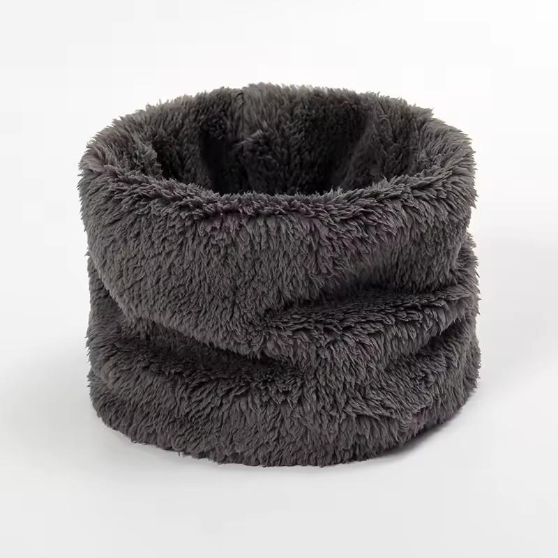 Kashmir Varm Farge Ring Vinter Skjerf Ensfarvet Plysj Tykk Utendørs Sport Menn Kvinner Halsduk Full Ansiktsmaske Skjerf