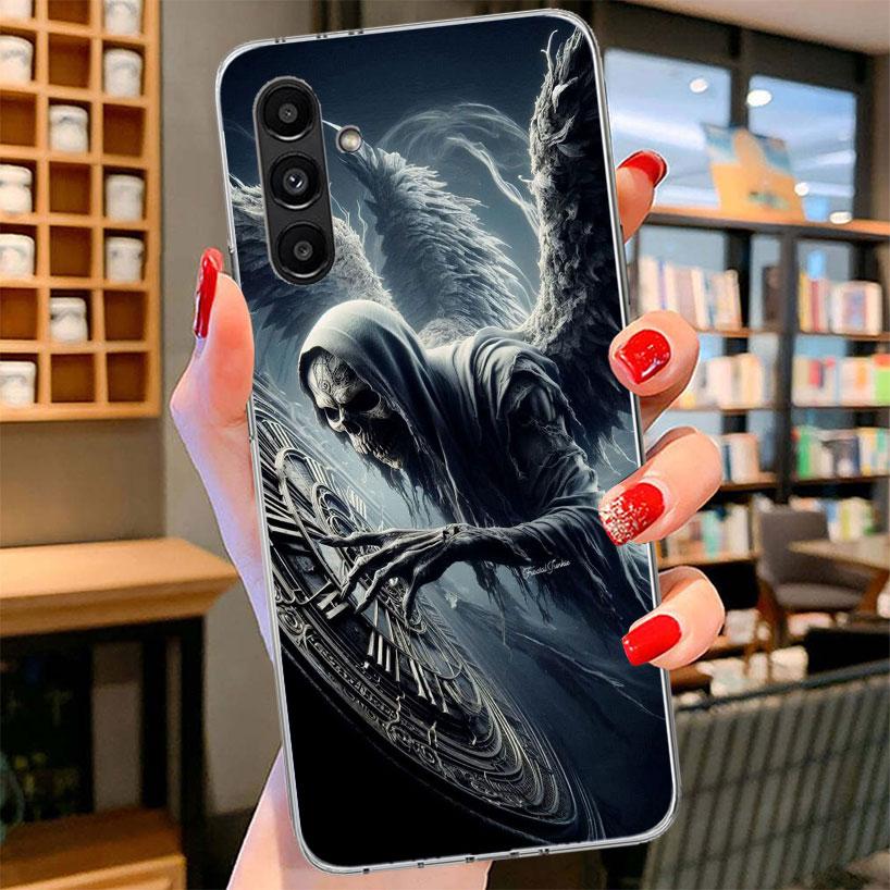 Death Grim Reaper Skull Scythe Phone Case For Samsung Galaxy A17 A37 A57 A16 A26 A36 A56 A15 A25 A35 A55 A14 A24 A34 A54 A13 A23