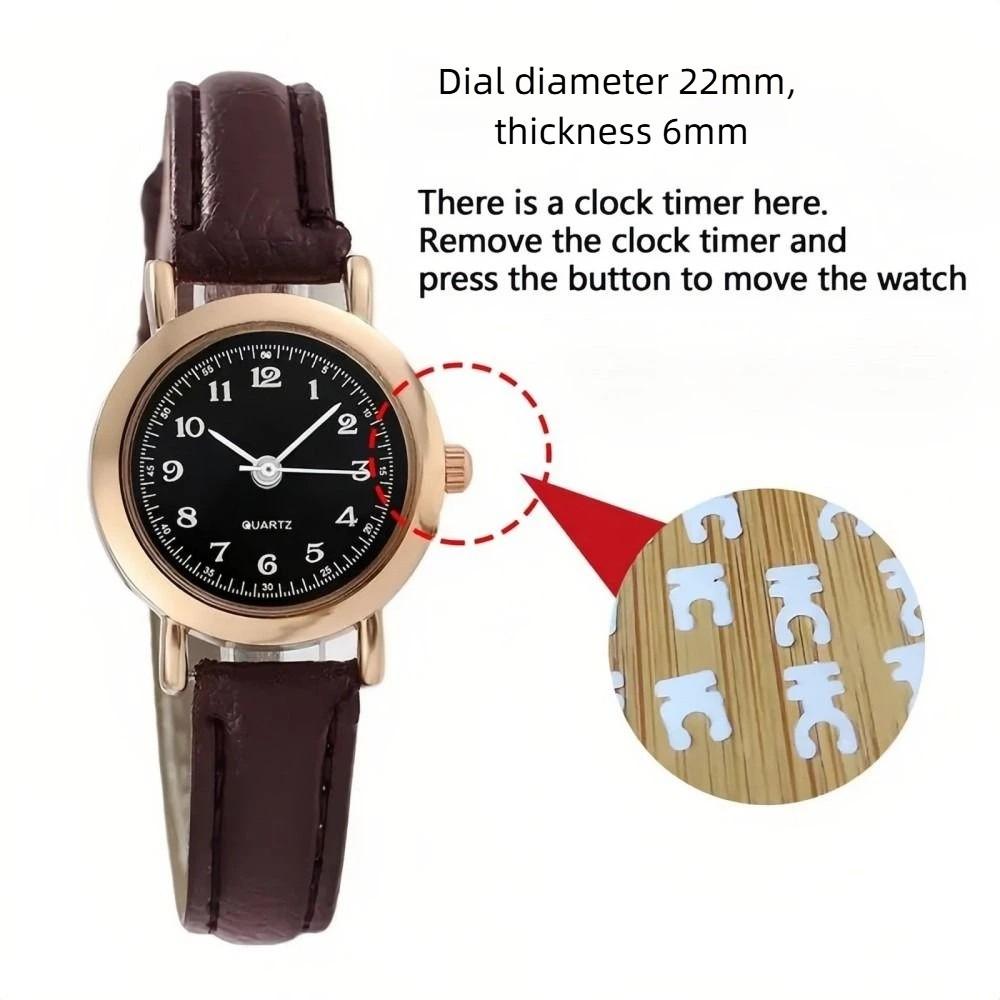 Soft Leather Strap Student Wristwatch Round Dial Quartz Clock  For Men and Women