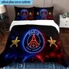 Paris Football Club 3PCS Bedding set,Ideal for1pc Duvet Cover And 2pcs Pillowcases Perfect for Christmas gift,Ideal for Bedroom, Dormitory