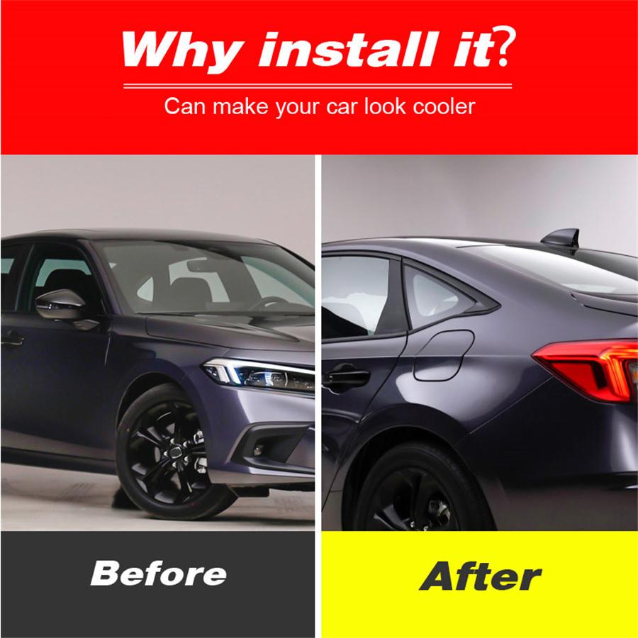 Gloss Black Shark Fin Antenna Decorative Cover Trim For Honda Civic 11th 2022-up