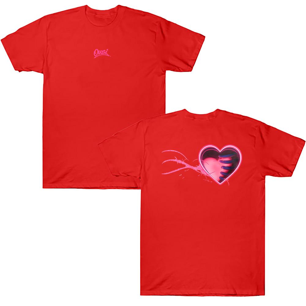 Omar Courtz Pink Heart Motion Tee High Quality Cotton Anime T-shirt Oversize Streetwear Round Neck Short Sleeve Unisex Casual T-shirts summer Clothes XS