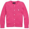 Polo Kids FW23 Solid Cable Knit Casual Long Sleeve Sweater Kids Sweater Purple-Red 313543047-050