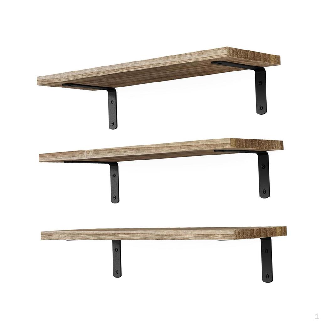 3 Pieces Wooden Floating Wall Storage Shelves Book Shelf Decorative Rustic Versatile for Home Office