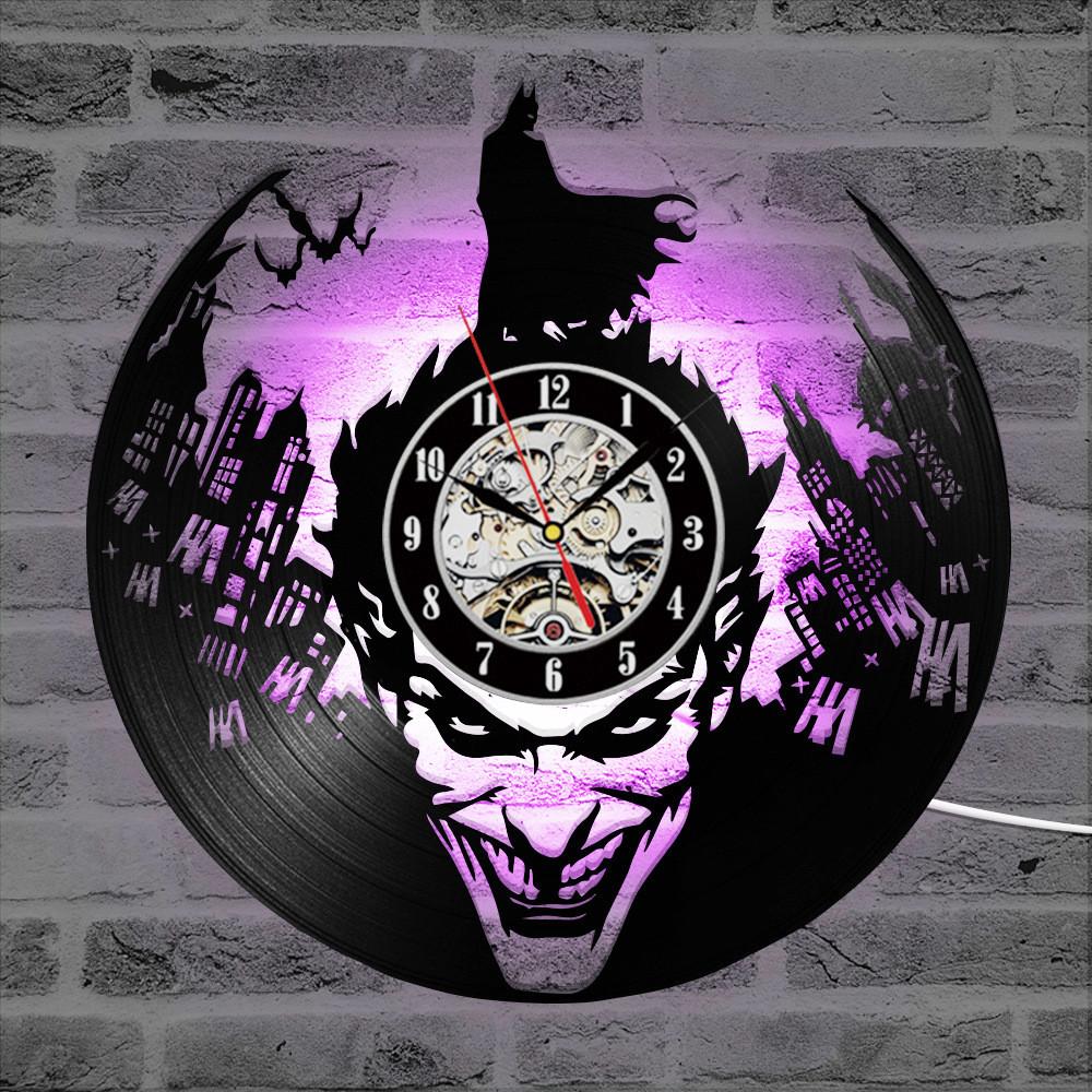 

Batman Led Joker Wall Clock Wall Light Color Change Vintage Control Remote B