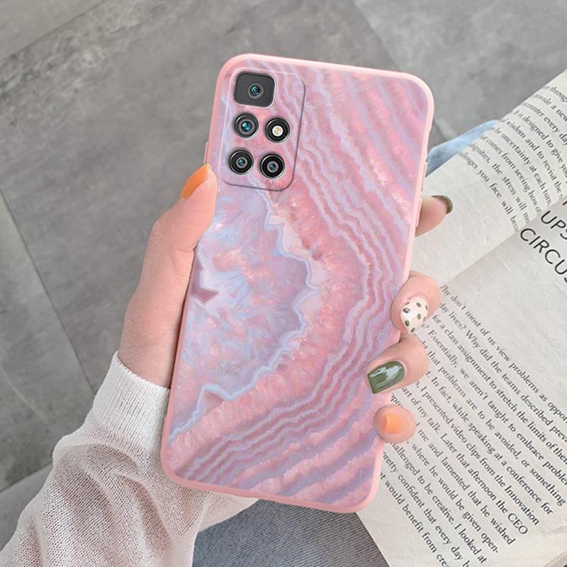 Marble Pattern Phone Case For Redmi 10 Redmi10 Protective Cover Case Pink Gold Marble Soft Silicone Funda For Xiaomi Redmi 10