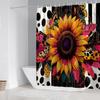 4Pcs Shower Curtain Set with Non-Slip Bath Mat, Toilet Lid Cover, Contour Rug & 12 Hooks, Bathroom