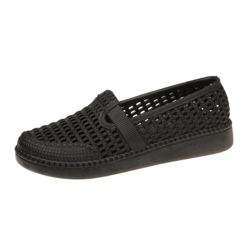 Fashion Women's Fashion Flat Shoes Women's Fashion Round Head Hollow Soft Sole Anti-slip Wear-resistant Single Shoes
