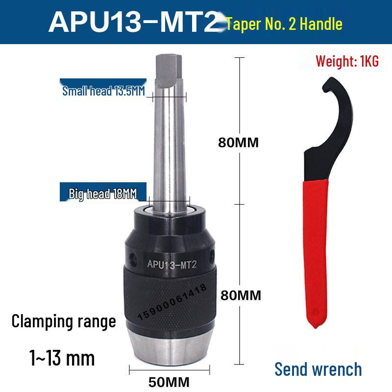 Self-Locking Tapered Tailstock Drill Chuck for CNC Lathe & Milling Machine