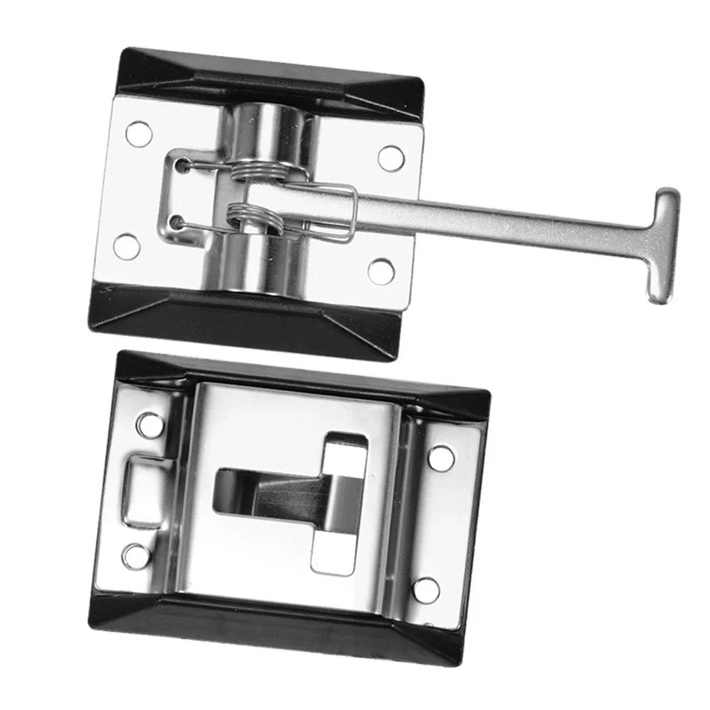 Stainless Steel Door Retainer Latch Entry Door Catch Latch Trailer Camping Car RV Door Holder T-Style Latch Catch Plate Hook