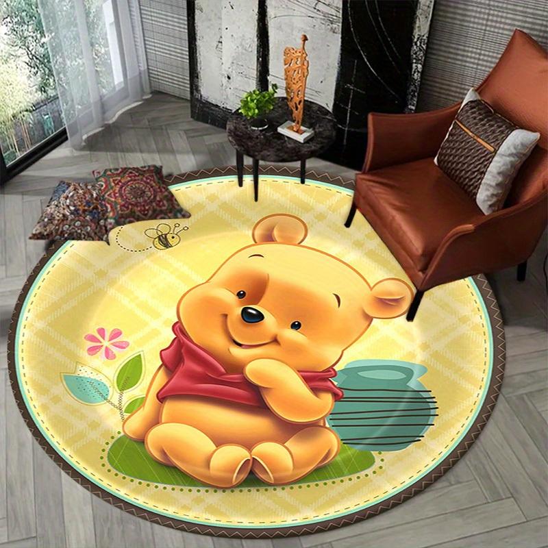 1 alfombra redonda Winnie the Pooh antideslizante, lavable a máquina, alfombra de poliéster para decoración de sala de estar y dormitorio