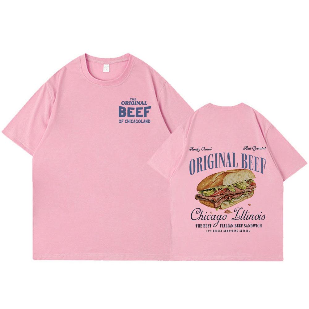 Restaurant Sandwich The Bear TV Show T-shirts The Original Beef of Chicagoland T-shirt Men Women Cotton Short Sleeve T Shirts