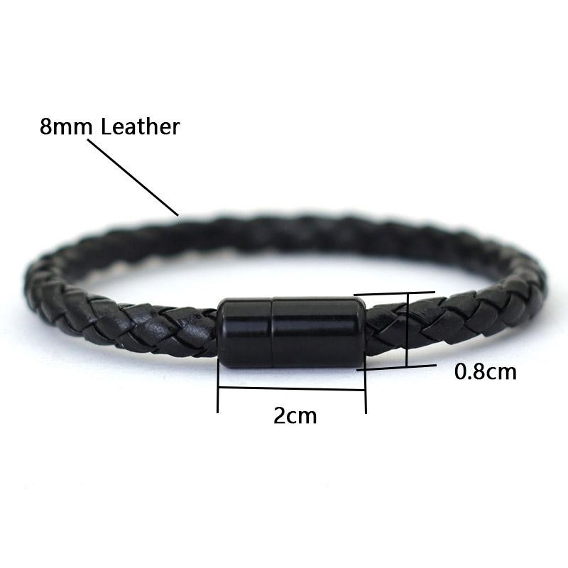 Noter Set 3 bucăți Brățări Bărbați 8mm Onix natural Ochi de tigru Brățară de piatră Homme Închizătoare Magentic Braslet din piele Pulsera Hombre Cadou