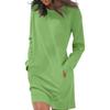 Vestito Casual da Donna a Maniche Lunghe con Girocollo e Tasche Multicolore