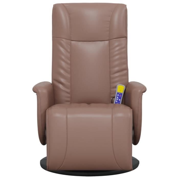 VidaXL Recliner Massage Chair Footrest Brown Faux Leather 356514