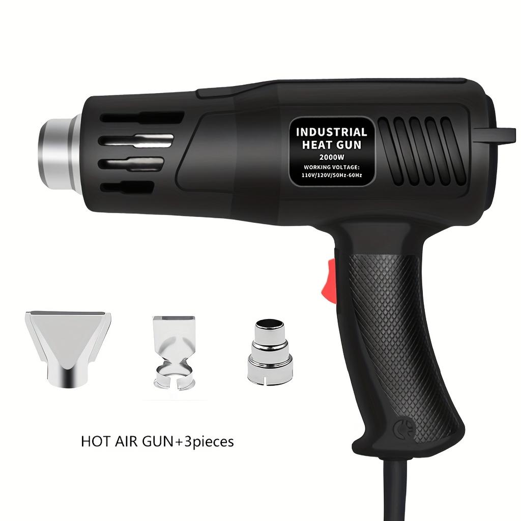 1 Stück tragbare elektrische Heißluftpistole mit 2000 W, Handwerkzeug, Heizelement, Heißluftpistole zum Biegen, Formen, Trocknen und Auftauen von Kunststoff, Düsensatz