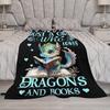 book-loving dragon digital-printed polyester Bedroom velvet flannel soft sofa cover blanket Fleece soft cover blankets for beds