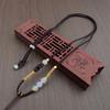 Handcrafted Asymmetrical Ethnic Pendant Necklace with Gold Thread