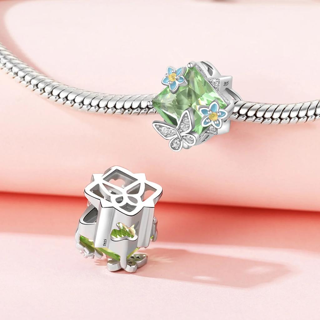 Authentischer Kupfer Schmetterling Charm Perlen Charms Lila Perlen Charms Kompatibel Mit Armbändern Halsketten Zubehör Perlen Schmuck Damen Feiner Schmuck Geschenk